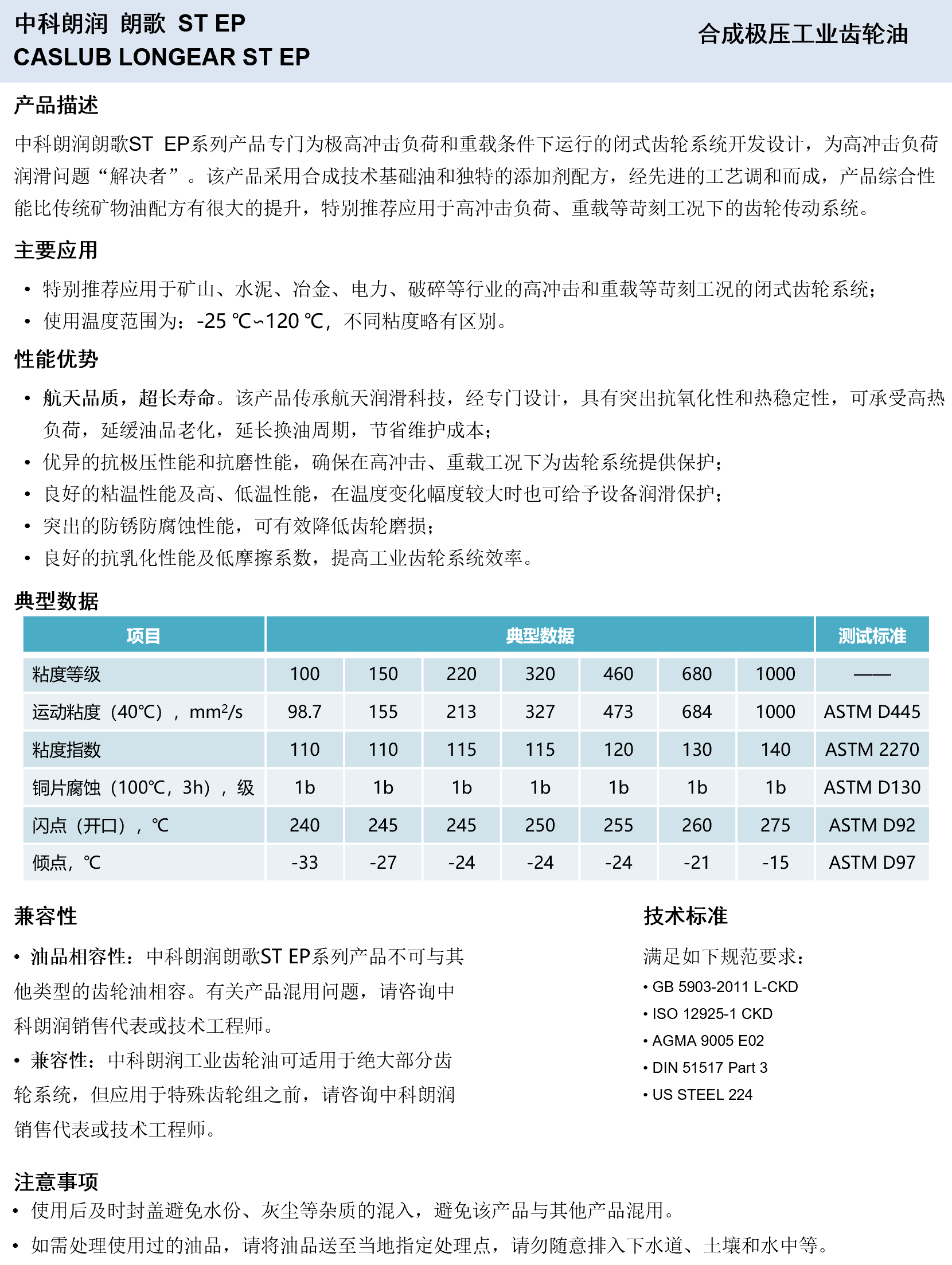 中科朗润-朗歌ST EP 合成极压工业齿轮油